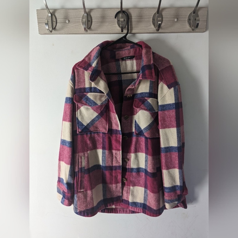 Members Mark Pink Plaid Shacket